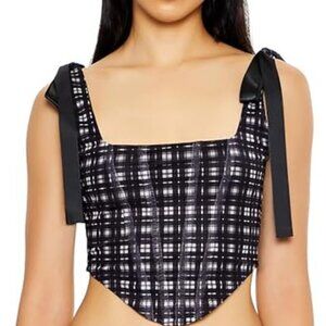 Forever 21 Corset Bow Crop Top
